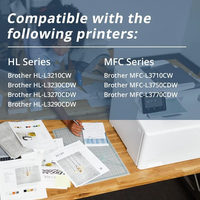 Alt view image 5 of 5 - with CHIP Compatible Toner Cartridge Replacement for Brother TN227 TN227bk TN 227 TN223 use with HL-L3210CW HL-L3230CDW HL-L3270CDW HL-L3290CDW MFC-L3710CW MFC-L3750CDW L3770CDW 4 Pack