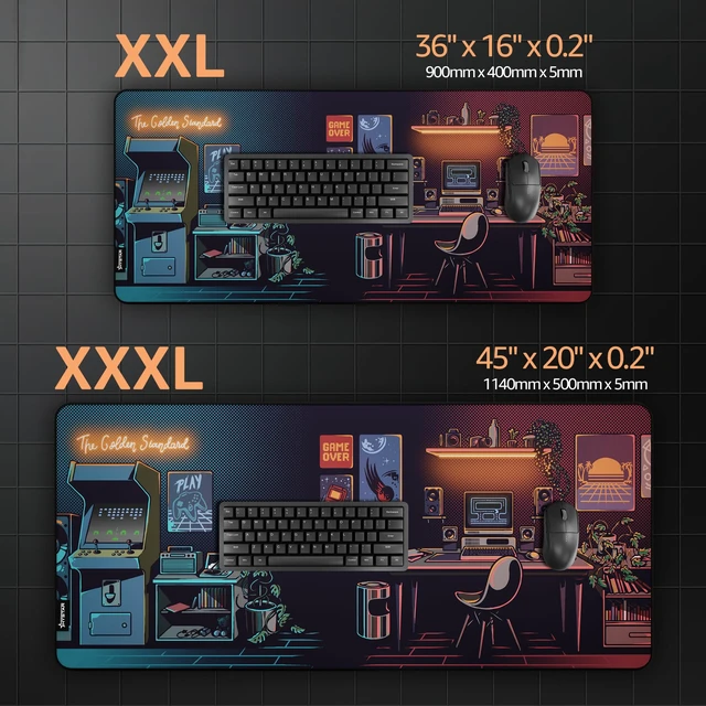 Alt view image 7 of 7 - ® Extended Gaming Mouse Pad XXXL 45" x 20" 5mm Thick, Waterproof Surface, Smooth Polyester Fabric, and Natural Rubber Base Nostalgia