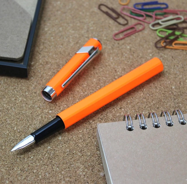 Alt view image 2 of 2 - EF Fountain Pen, Extra Fine Point, 849 0842-030, Fluorescent Orange, Dual Use, Genuine Imported