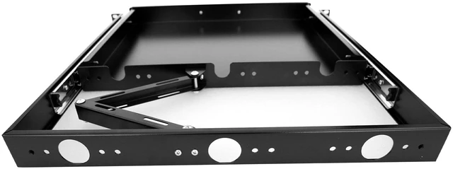 Alt view image 4 of 7 - GlobalRack 1U Keyboard Drawer, 17.75" Depth, Extends to 27", Soft-Close 1U keyboard drawer 1U rack drawer Soft-close damping Foldable handle Built-in cable management Heavy-gauge stee