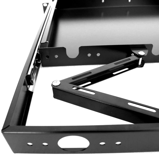 Alt view image 6 of 7 - GlobalRack 1U Keyboard Drawer, 17.75" Depth, Extends to 27", Soft-Close 1U keyboard drawer 1U rack drawer Soft-close damping Foldable handle Built-in cable management Heavy-gauge stee