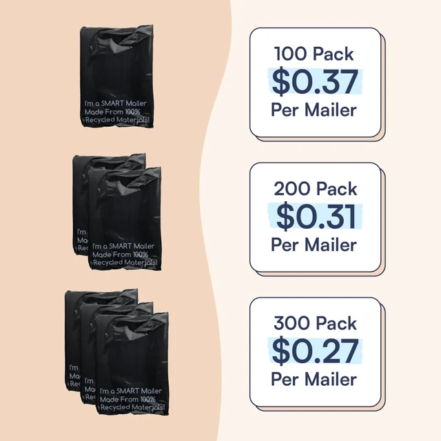 Alt view image 4 of 7 - 12x15.5 Recycled Poly Mailers - 200 Pack of Black Eco-Friendly Packaging Mailing Bags Recyclable & Sustainable, Cute & Stylish Small Business Supplies 2.5 Mil Thick - 200 Pack