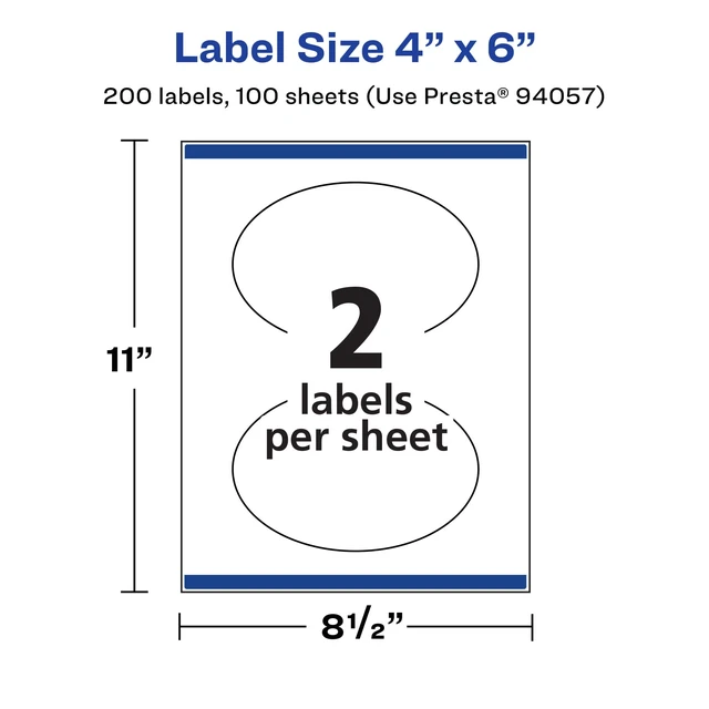 Alt view image 5 of 7 - ® Matte White Oval Labels, Sure Feed® Technology, 4" x 6", 200 Matte White Printable Labels