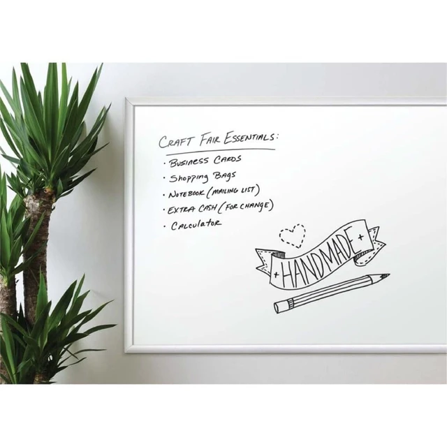 Alt view image 2 of 2 - White Board, Dry Erase Board for Wall, Aluminum Frame, 36" x 24" Melamine non-magnetic whiteboard, 36 x 24 inches, silver aluminum frame, with a fitted marker tray and one marker