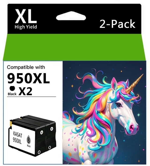 Main image of 950XL Black Ink Cartridges Combo (High Yield 2-Pack) Compatible Replacement for HP 950 951 Ink Cartridges Combo Pack Use with HP OfficeJet Pro 8600 8610 8620 8100 8630 8660 8640 8615 76DW 251DW