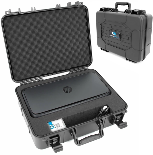 Alt view image 3 of 7 - Portable Printer Hard Case Compatible with HP Officejet 200 Wireless Mobile Printer, Ink Cartridge, Power Adapter & Cables - Crushproof Travel Bag, Case Only