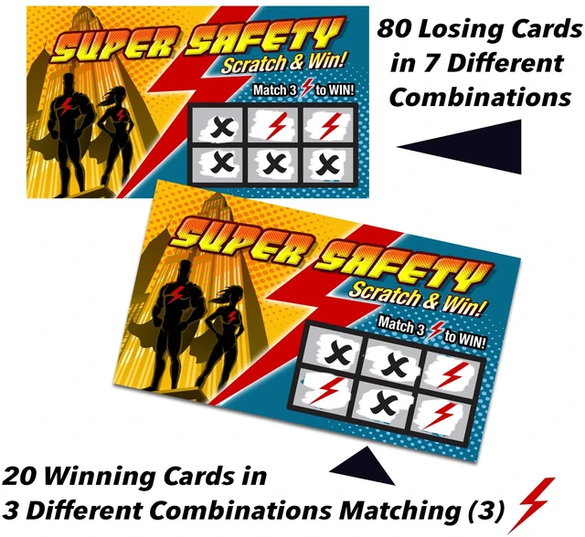 Alt view image 3 of 6 - Super Safety Scratch & Win, 100 Cards Workplace Safety Scratch Off Game Tickets, Employee Incentive