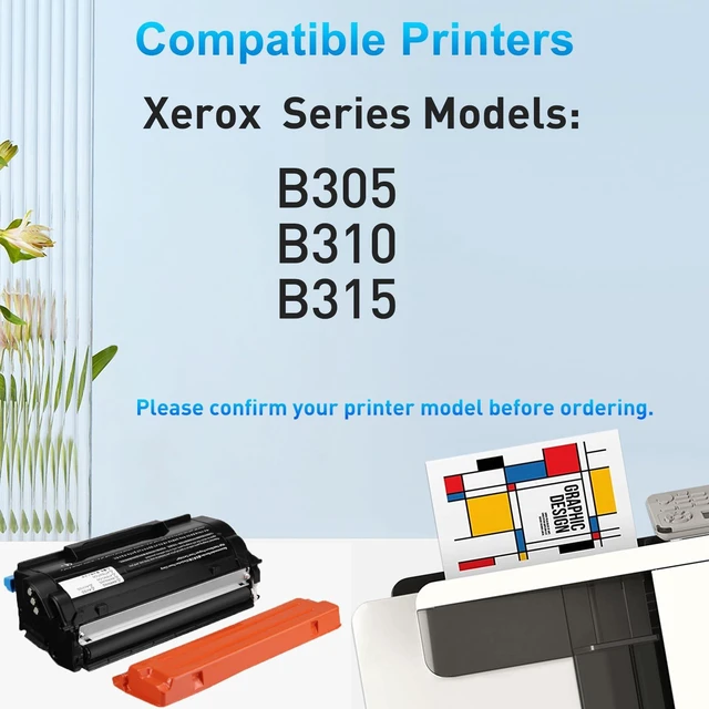 Alt view image 2 of 7 - B310 B305 B315 Black Toner Cartridge with Chip Replacement for Xerox 006R04376 for B310 B305 B315 Series Printer (High Yield-3,000 Pages, 1-Pack)
