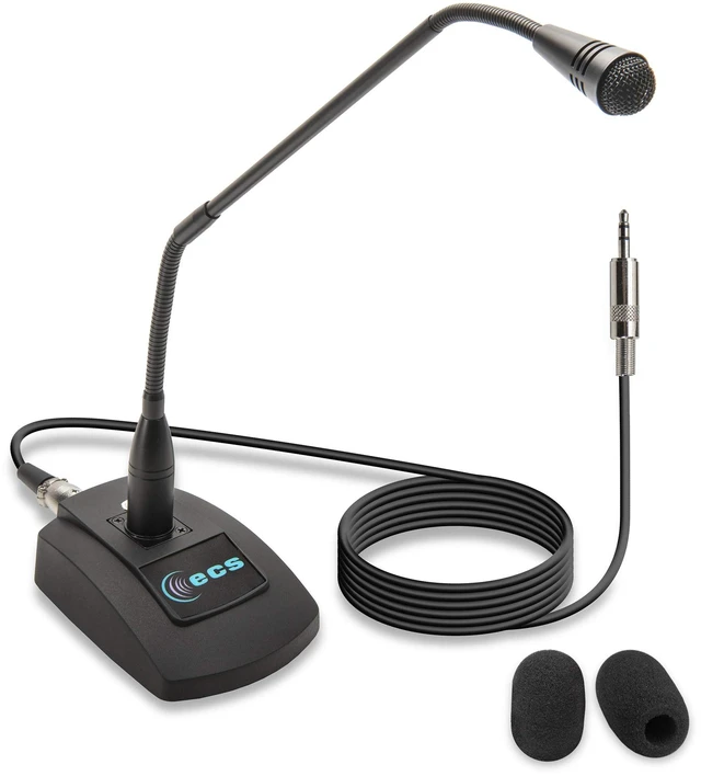 Main image of Executive Communication Systems WordSentry Professional Gooseneck Microphone, 3.5mm Uni-Directional Conference Mic, Anti Slip Base and Adjustable Heavy Duty Metal Design