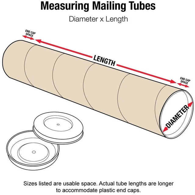 Alt view image 2 of 4 - Mailing Tubes with Caps, 1.5" x 36", 50-Pack Mailing Tubes with Caps 1.5" x 36", Cardboard Tube for Posters, Blueprints & Documents, 50-Pack