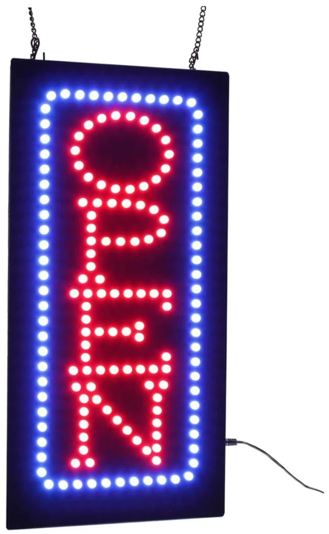 Main image of Open Sign Vertical, 10"x19", 24x48cm, LED, Neon, Florescent, Signage, Signboard, Display, Billboard, Screen, Grand Opening, Gift