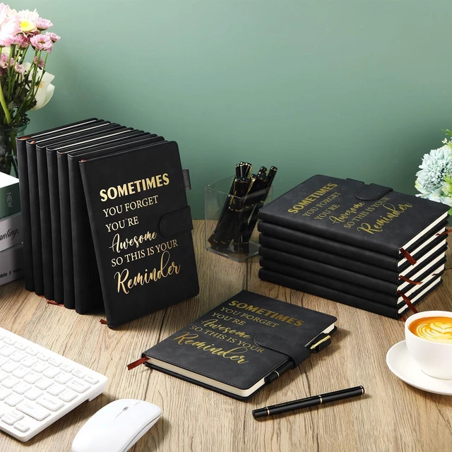 Alt view image 6 of 6 - 28 Pcs A5 Leather Journal Notebook with Pen Employee Gifts,Novel Bulk Appreciation Gifts for Team Staff Teacher Volunteer, Thank You Presents for Christmas, Leather Cover with Pen