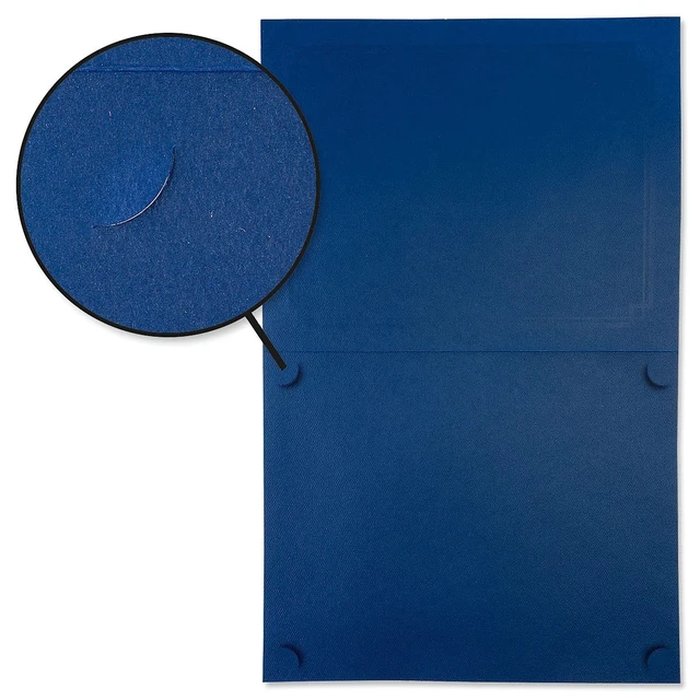 Alt view image 5 of 6 - Ornate Blue & Gold Certificate Folders - Pack of 25, Linen Cover 80 lb. Stock, Folded, Die-Cut Corners, for Office, Business Awards, Graduation, School Diploma Holder, 9-1/2" x 12"