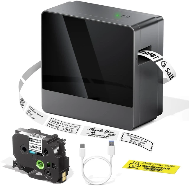 Main image of P780BT 1 Inch Label Maker Machine with Tape-24mm School Use Rechargeable Bluetooth 12mm 18mm 24mm Wide Labels-Waterproof, Auto Cut, Connect Phone & PC, Type-C Charge for Home Office Use