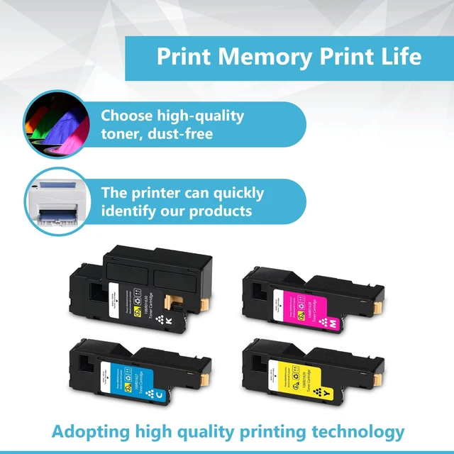 Alt view image 5 of 6 - Phaser 6000 / 6010 Toner Cartridges (4Pack, BK/C/M/Y) - Lovn Compatible 106R01630 106R01627 106R01628 106R01629 Toner Cartridge Replacement for Xerox WorkCentre 6015 Phaser 6000 6010 Printer