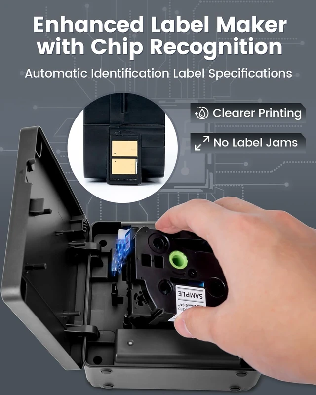 Alt view image 7 of 7 - P780BT 1 Inch Label Maker Machine with Tape-24mm School Use Rechargeable Bluetooth 12mm 18mm 24mm Wide Labels-Waterproof, Auto Cut, Connect Phone & PC, Type-C Charge for Home Office Use