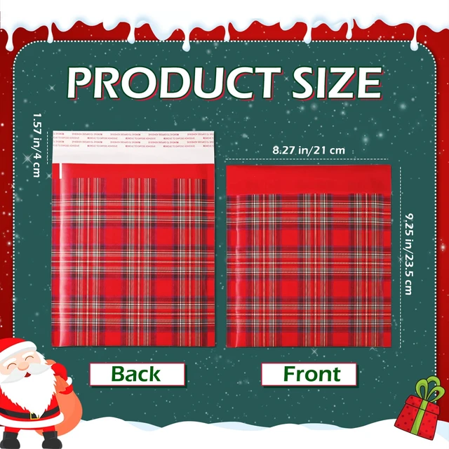 Alt view image 4 of 7 - 100 Pcs Christmas Bubble Mailers 8.3 x 9.3 Inch Christmas Padded Envelopes Self Adhesive Shipping Bags Holiday Mailing Envelopes Waterproof Postal Bag for Xmas Mailing Packaging (Vintage Style)