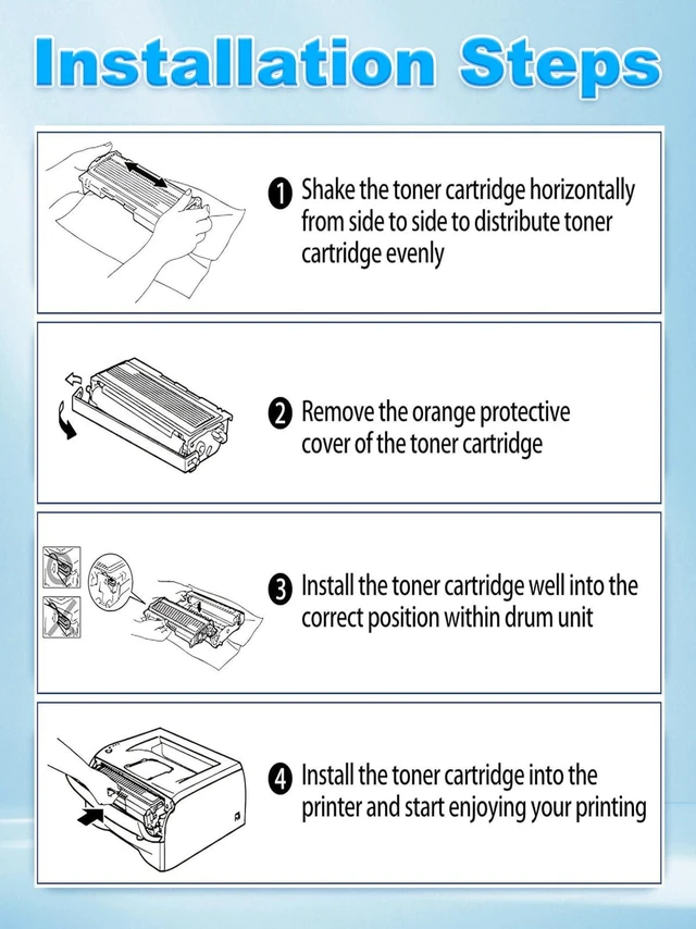 Alt view image 5 of 6 - 4 Pack TN650 Black Toner Cartridge Compatible for Brother TN650 TN580 TN620 Work with MFC-8480DN MFC-8660DN MFC-8670DN HL-5340D 5350DN Printer TN650 TN580 TN620 TN550 High Yield Toner-4 Pack