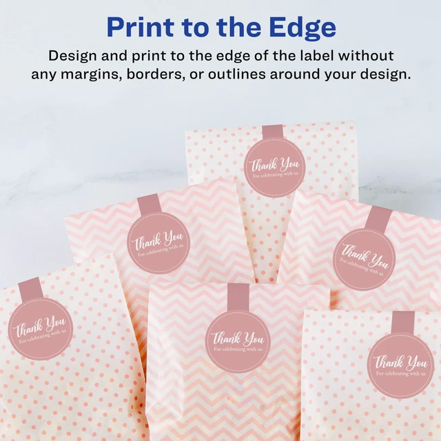 Alt view image 3 of 6 - ® Matte White Lollipop Labels, Sure Feed® Technology, 1.5" x 4", 800 White Labels, Print-to-The-Edge, Permanent Adhesive, Laser/Inkjet Printable
