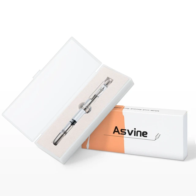 Alt view image 4 of 7 - P36 Titanium Fountain Pen Piston Filling, Bock Fine Nib Clear Transparent Acrylic Smooth Writing Pen Case Set
