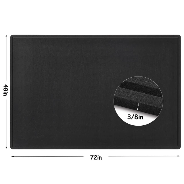 Alt view image 3 of 7 - Large Bulletin Board - 72 x 48 Inches, Foldable Decorative Felt Board for Wall Photo Display Board with Self-Adhesive Tape, Includes 36 Push Pins - Black