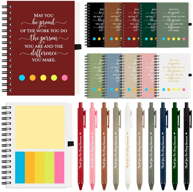 Main image of 40 Sets Employee Appreciation Gifts Bulk Inspirational Spiral Notebook Journal with Sticky Notes Bamboo Pen Back to School Gifts for Students Teacher Nurse Coworker Office Team Housekeeping Staff