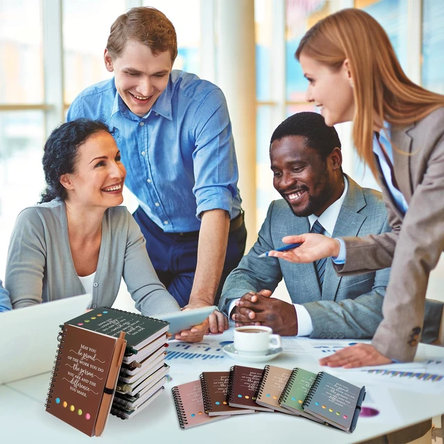 Alt view image 6 of 7 - 40 Sets Employee Appreciation Gifts Bulk Inspirational Spiral Notebook Journal with Sticky Notes Bamboo Pen Back to School Gifts for Students Teacher Nurse Coworker Office Team Housekeeping Staff