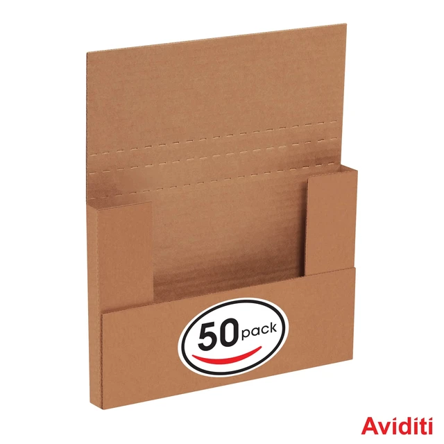 Alt view image 3 of 7 - Mailer Boxes Small 9 5/8"L x 6 5/8"W x 1 1/4"H 50-Pack - Corrugated Cardboard for Shipping, Moving, Mailing, Packing, Packaging and Storage