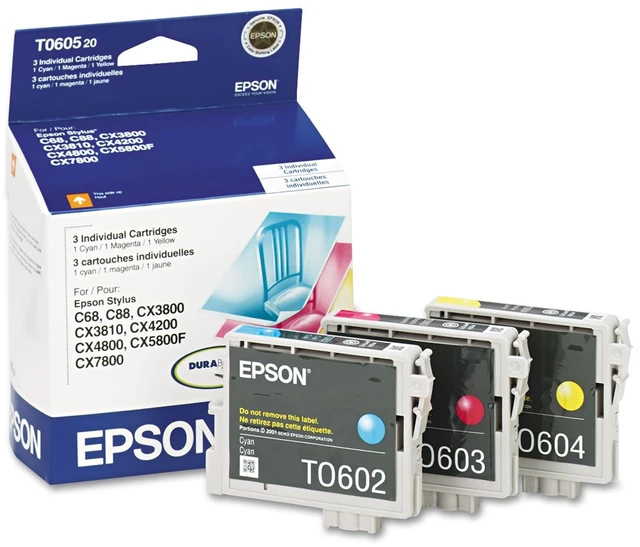 Main image of 60 DURABrite Ultra Ink Standard Capacity Color Combo Pack (T060520-S) Works with Stylus C-68,88, 88+ and CX-3800, 3810, 4200, 4800, 5800F, 7800