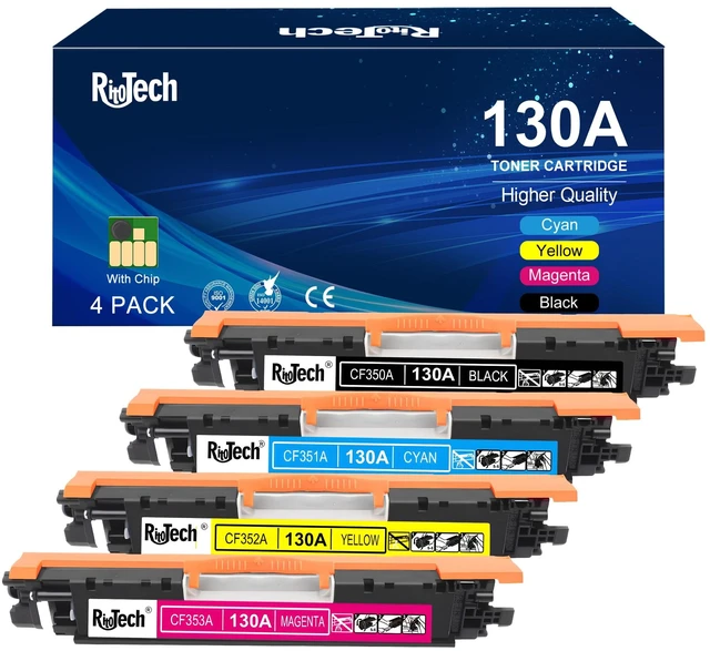 Main image of 130A Toner Cartridge for HP 130A M177fw M177 M176n 4 Pack With Chip Compatible for HP Color Laserjet Pro MFP M177fw M176n M177 M176 Printer,Black Cyan Yellow Magenta No Fading,No Streak