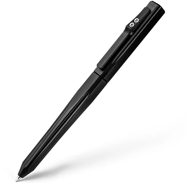 Main image of Titanium Slide Retractable Tactical Pen (Black) Slide Clip Retractable, Fits Standard G2 Refills, Smooth Writing, Pocket Clip Portable, for Office Outdoor Signature Gift