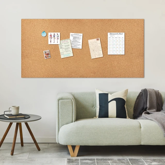 Alt view image 4 of 6 - 6mm Self-Adhesive Cork Board Roll, 1/4" Thick Cork Boards for Walls, Approx.36 x72 Cork Board Roll for Office, Home, School(90 * 180,Y)