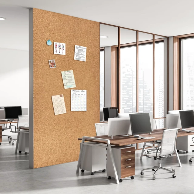 Alt view image 6 of 6 - 6mm Self-Adhesive Cork Board Roll, 1/4" Thick Cork Boards for Walls, Approx.36 x72 Cork Board Roll for Office, Home, School(90 * 180,Y)