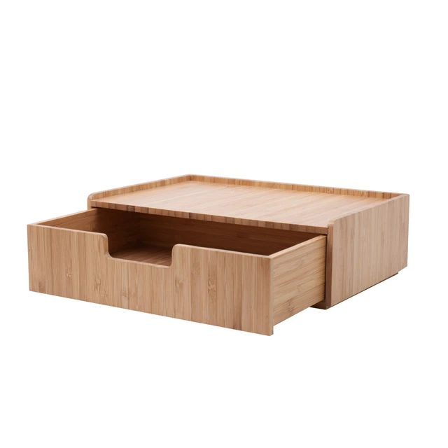 Alt view image 5 of 6 - Desktop Paper Tray File Folder Holder 5-Slot, & Bamboo Drawer Set; Storage for Office Supplies & Stationary items, pens, pencils, scissors, notepads, business cards and more