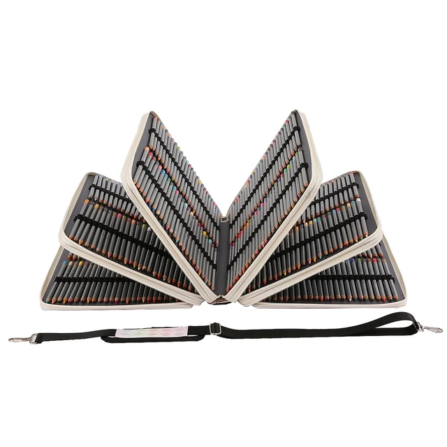 Alt view image 2 of 7 - 500 Individual-Slots Colored Pencil Case w/Handle, Shoulder Strap