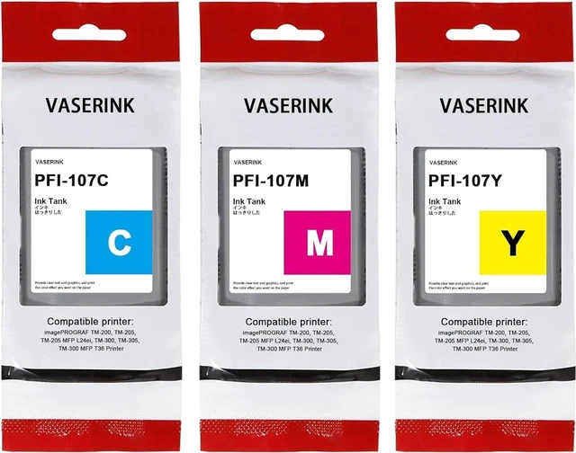 Main image of PFI-107 PFI107 Ink Tank Set Replacement for Canon PFI-107 Ink cartridges Compatible with PFI-107C PFI-107M PFI-107Y Replacement for Canon iPF680 685 780 785 Printer (3Pack, 1Cyan, 1Magenta, 1Yellow)