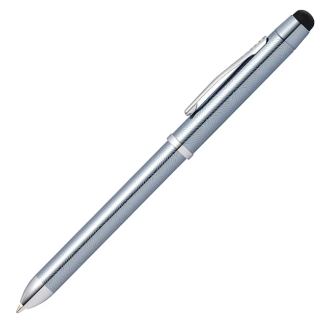 Alt view image 2 of 2 - Tech3+ Engraved Refillable Multi-Function Ballpoint Pen with Stylus, Medium Ballpen And Pencil, Includes Premium Gift Box - Frosty Steel