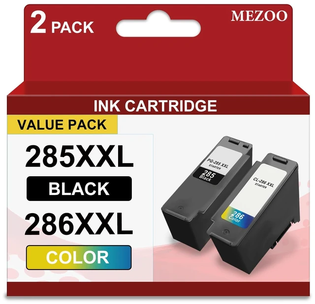 Main image of PG-285XXL CL-286XXL Ink Cartridge 2-Pack Replacement for Canon PG285 CL286 PG-285XL CL-286XL Ink Cartridges Combo Pack Large Capacity Compatible for Canon TS7720 TS7722 TR7820 Inkjet Printer Ink