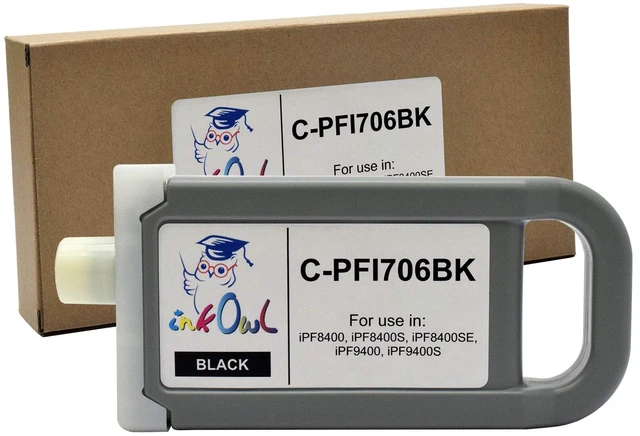 Main image of Compatible Ink Cartridge Replacement for Canon PFI-706BK (700ml, Black) for iPF8400, iPF8400S, iPF8400SE, iPF9400, iPF9400S Printers