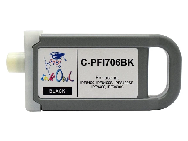 Alt view image 2 of 2 - Compatible Ink Cartridge Replacement for Canon PFI-706BK (700ml, Black) for iPF8400, iPF8400S, iPF8400SE, iPF9400, iPF9400S Printers