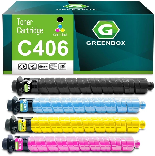 Main image of MP C406 Toner Cartridges 842091 842092 842093 842094, 4 Pack Replacement for Ricoh 842091 MP C307 MP C306 C406 C407 GSA MP C307G Printers, 4-Set, High Yield, Latest Stable Chips