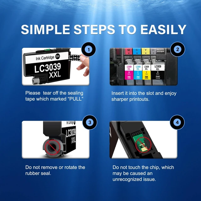 Alt view image 4 of 7 - LC3039 BK/C/M/Y Ink Cartridges 5Pack Replacement for Brother LC3039 XXL Ink Replacement for Brother LC3039BK LC3039C LC3039M LC3039Y Ink MFC-J5845DW MFC-J6945DW MFC-J6545DW MFC-J5945DW Printer