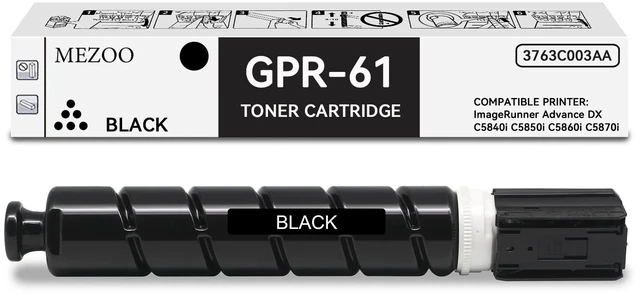 Main image of GPR61 GPR-61 Black Toner Cartridge High Yield Compatible for Canon GPR-61 GPR61 Toner Cartridge 3763C003AA for Canon ImageRUNNER Advance DX C5840i C5850i C5860i C5870i Printer(1-Pack,Black)