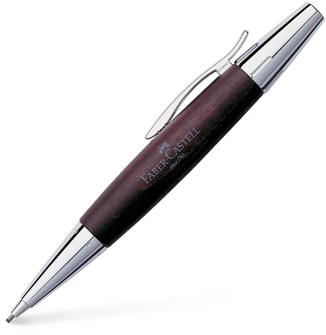 Main image of Design E-Motion Pearwood Polished Chrome Dark Brown Mechanical Pencil 138381
