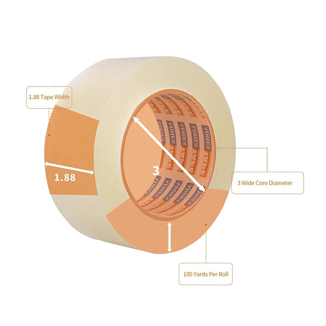 Alt view image 4 of 5 - Packing Tape Shipping Tape Packaging Tape for Moving Boxes 1.88 Inch x 100 Yards x 2.7 Mil, 60 Rolls