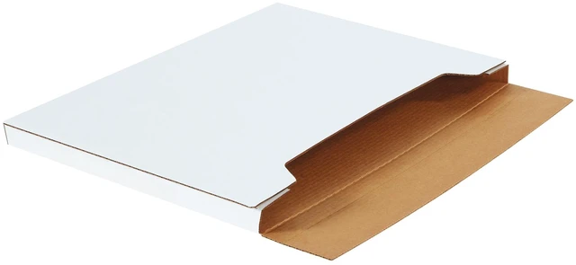 Main image of BFM30221 Jumbo White Fold-Over Cardboard Mailers, 30 x 22 1/2 x 1 Inches, Easy Fold Mailers, Corrugated Die-Cut Shipping, Multi-Depth, Large White Mailing (Pack of 20)