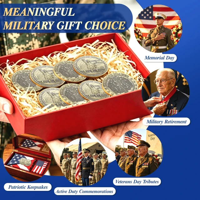 Alt view image 7 of 7 - 100 Pcs Statue of Liberty Military Challenge Coins Veterans Prayer Tokens Veteran Appreciation Gift for Veterans Day Retirement Homecoming Service Recognition Memorials and Patriotic Events