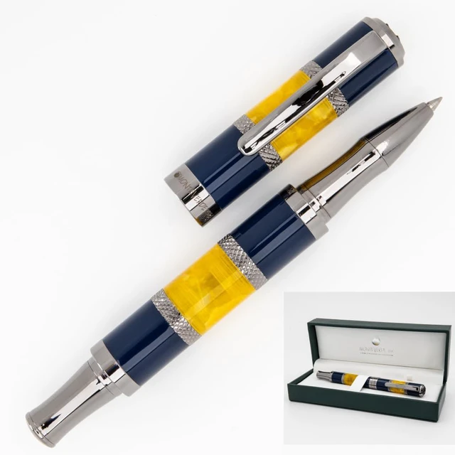 Main image of USA Regatta Sport Rollerball Pen, Orange and Carbon Fiber Luxury Writing Instrument, Refillable Rollerball Pen, Standard Rollerball Refills