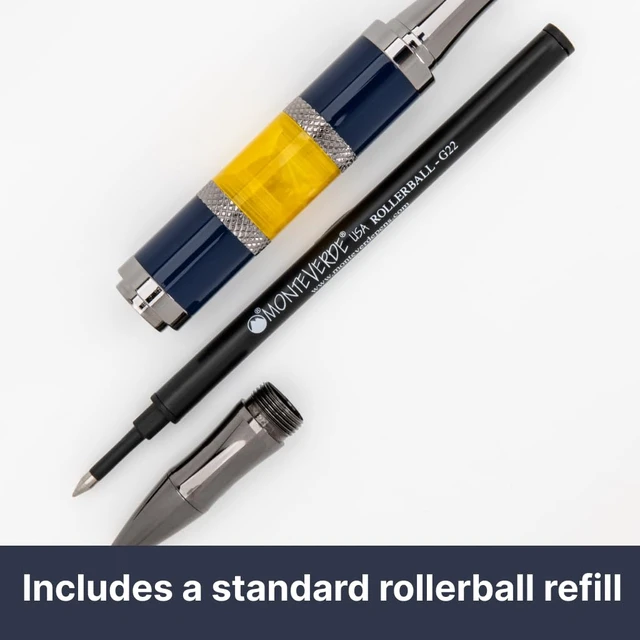 Alt view image 4 of 7 - USA Regatta Sport Rollerball Pen, Orange and Carbon Fiber Luxury Writing Instrument, Refillable Rollerball Pen, Standard Rollerball Refills