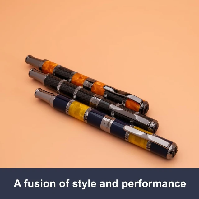 Alt view image 6 of 7 - USA Regatta Sport Rollerball Pen, Orange and Carbon Fiber Luxury Writing Instrument, Refillable Rollerball Pen, Standard Rollerball Refills